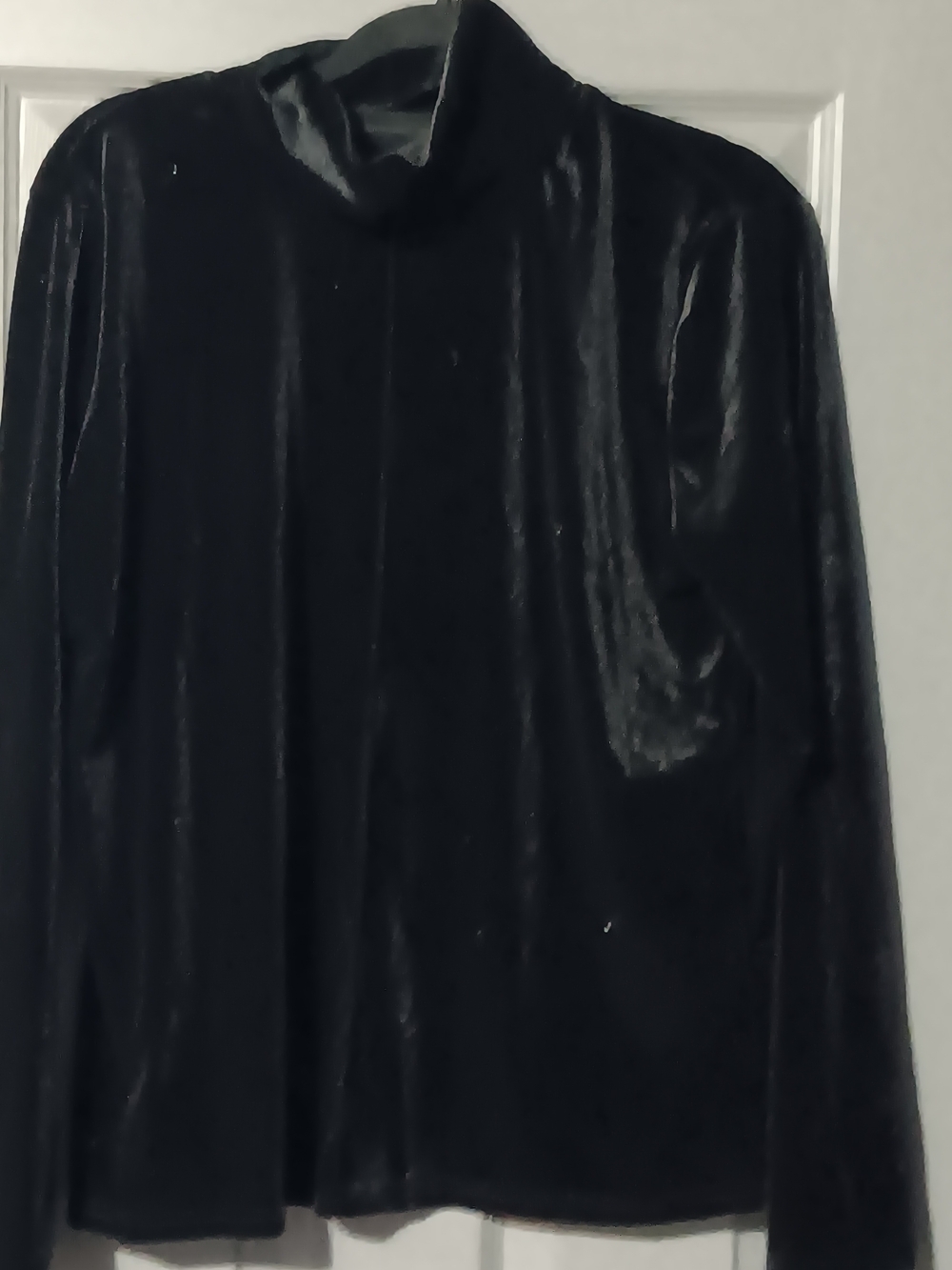 Black Velvet Long Sleeve Turtleneck Top